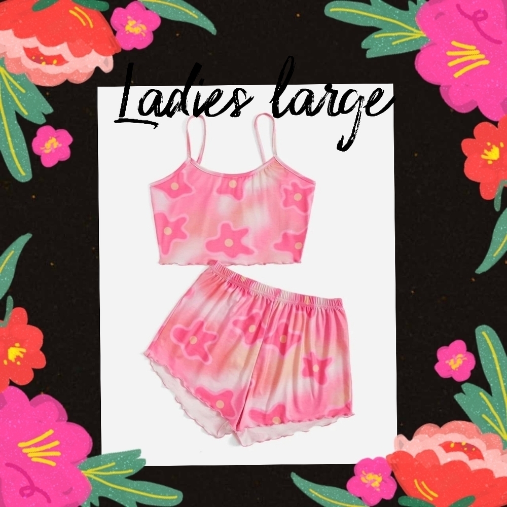 TIE Dye Floral Print PJ Set